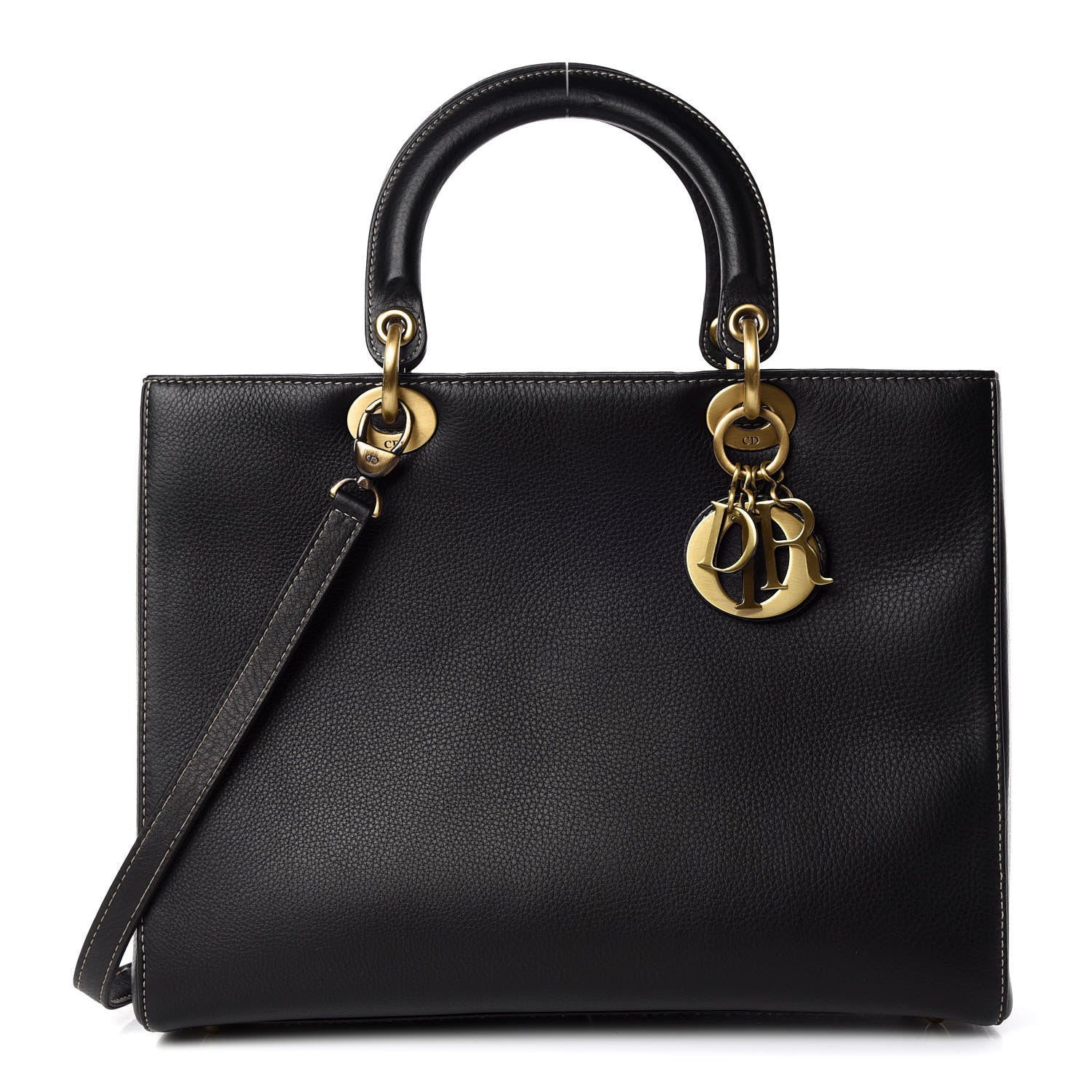 Christian Dior Grained Calfskin Large Lady Dior Black 1 of 12