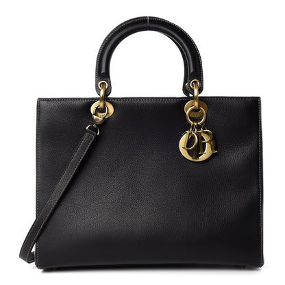 Christian Dior Grained Calfskin Large Lady Dior Black 1 of 12