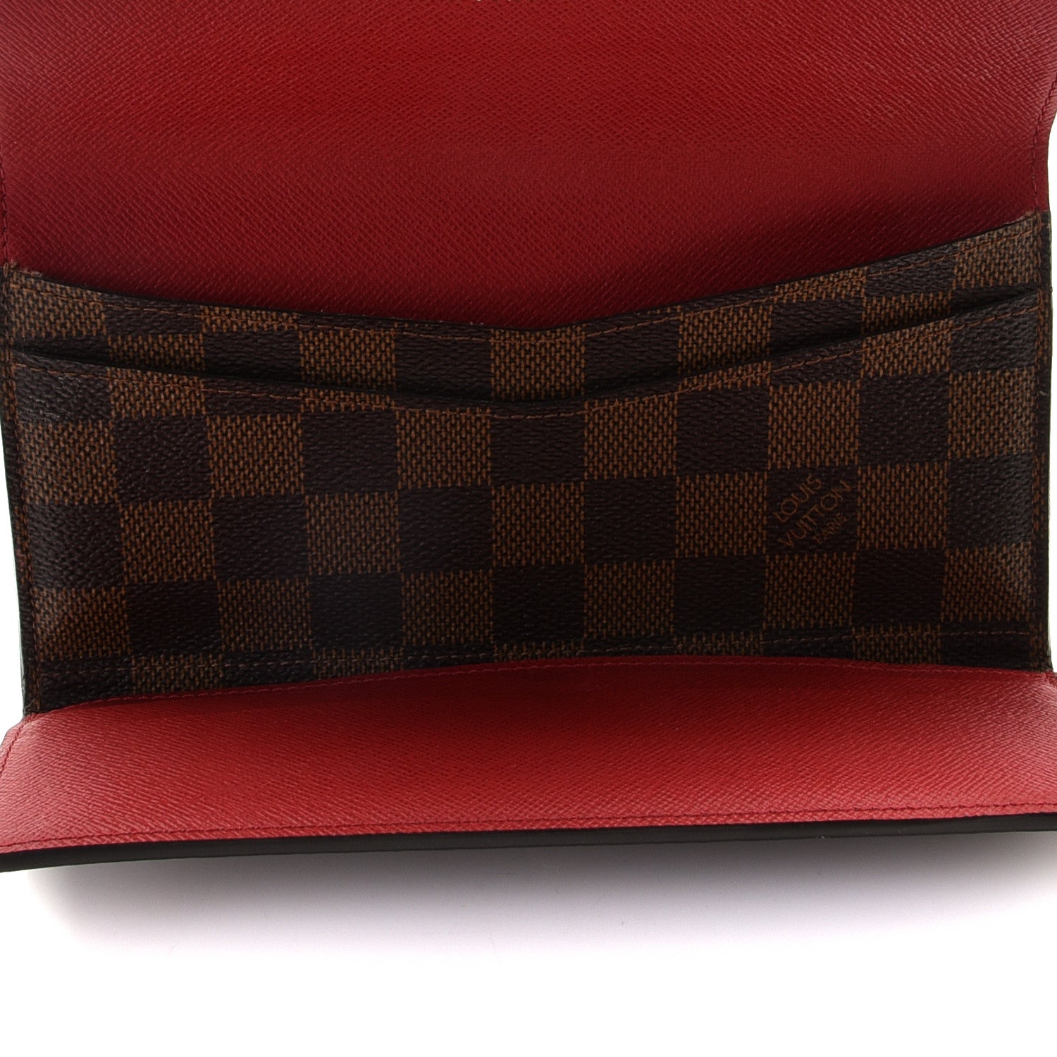 Louis Vuitton Damier Ebene Josephine Wallet Red 8 of 9