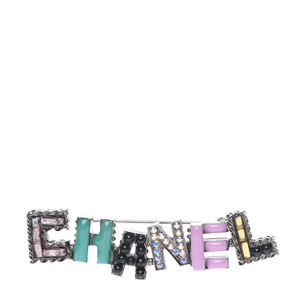 Chanel Pearl Enamel Logo Brooch Multicolor 1 of 4