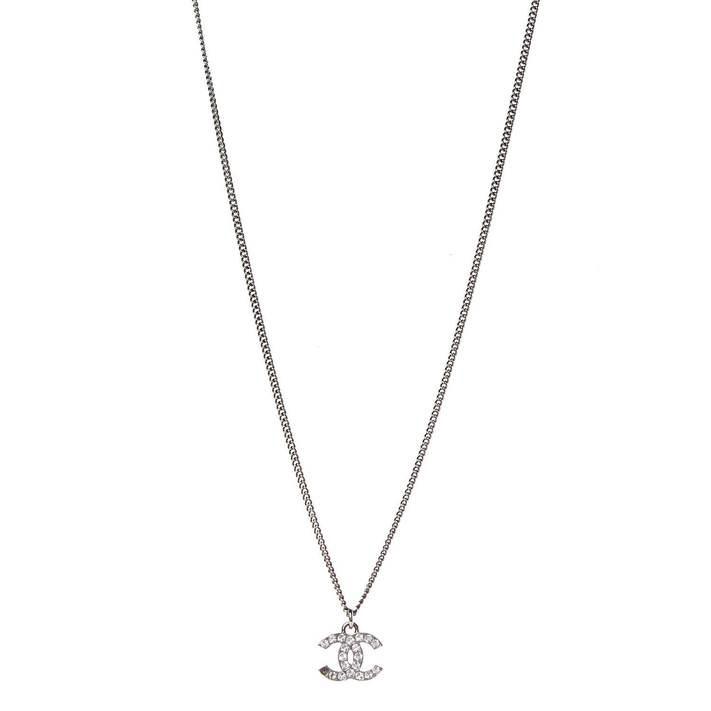 Crystal Timeless CC Necklace Silver