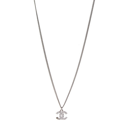 Chanel Crystal Timeless CC Necklace Silver 1 of 5