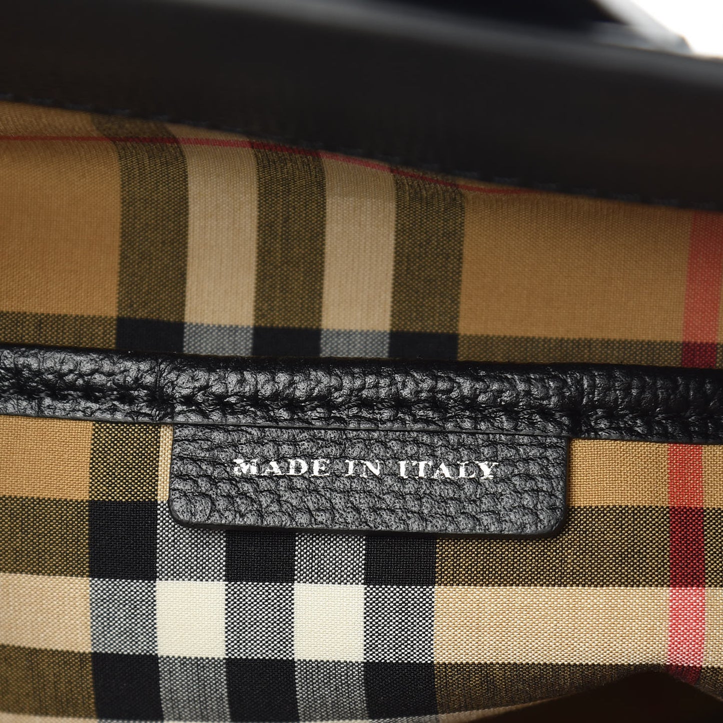 Derby Calfskin House Check Medium Banner Tote Black