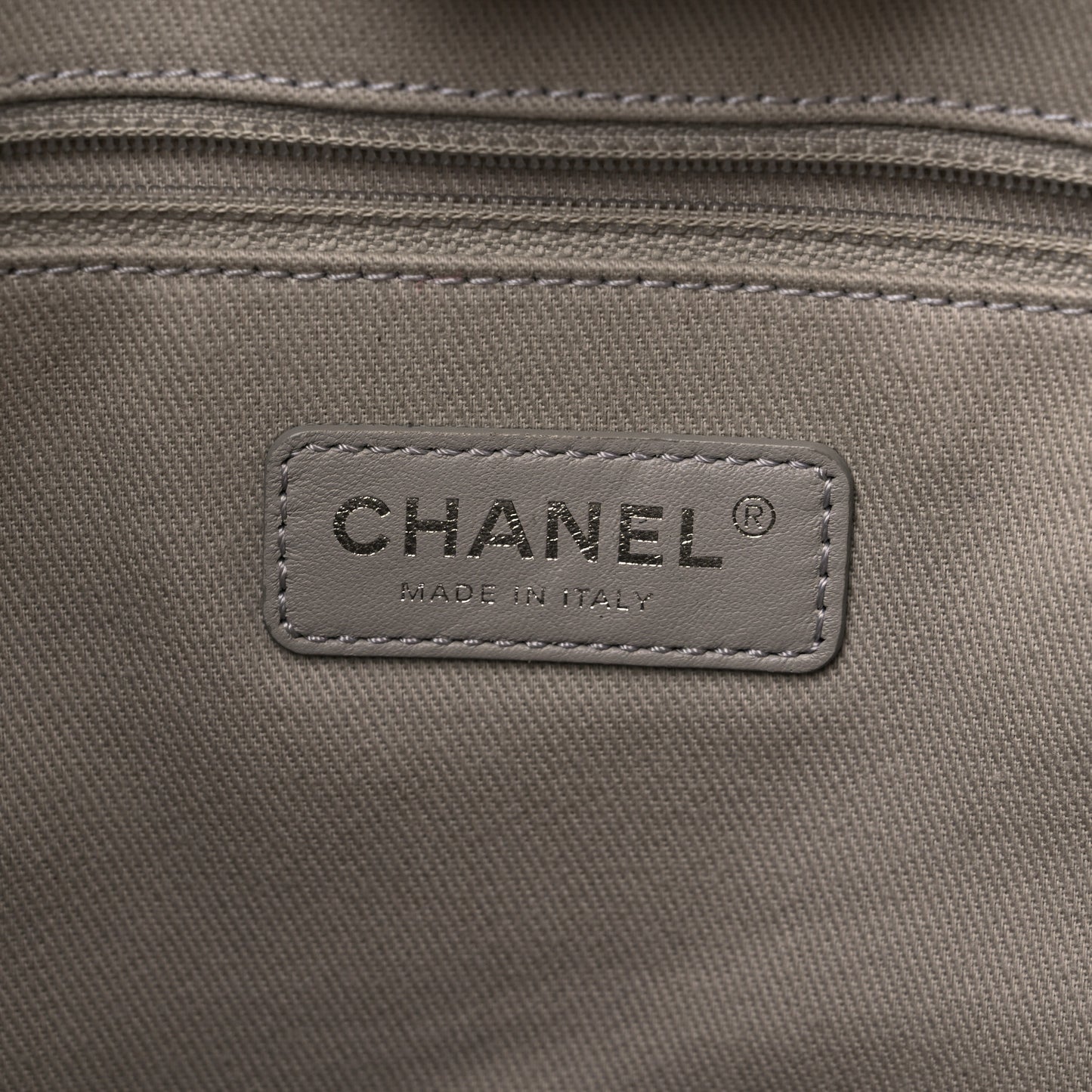 Glazed Calfskin Small Deauville Tote Ecru