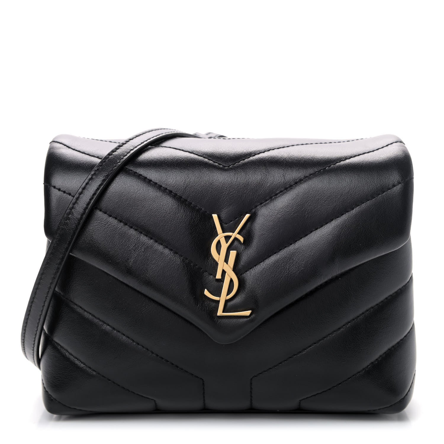 Saint Laurent Calfskin Y Quilted Monogram Toy Loulou Crossbody Bag Black 1 of 4