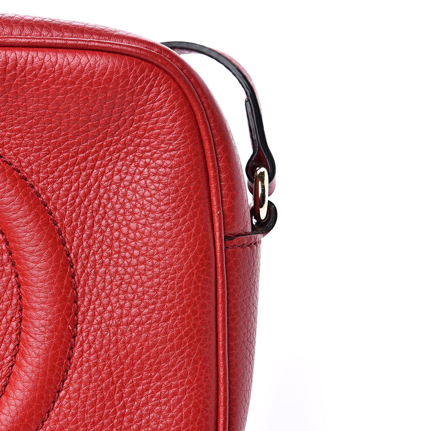 Pebbled Calfskin Small Soho Disco Bag Tabasco Red