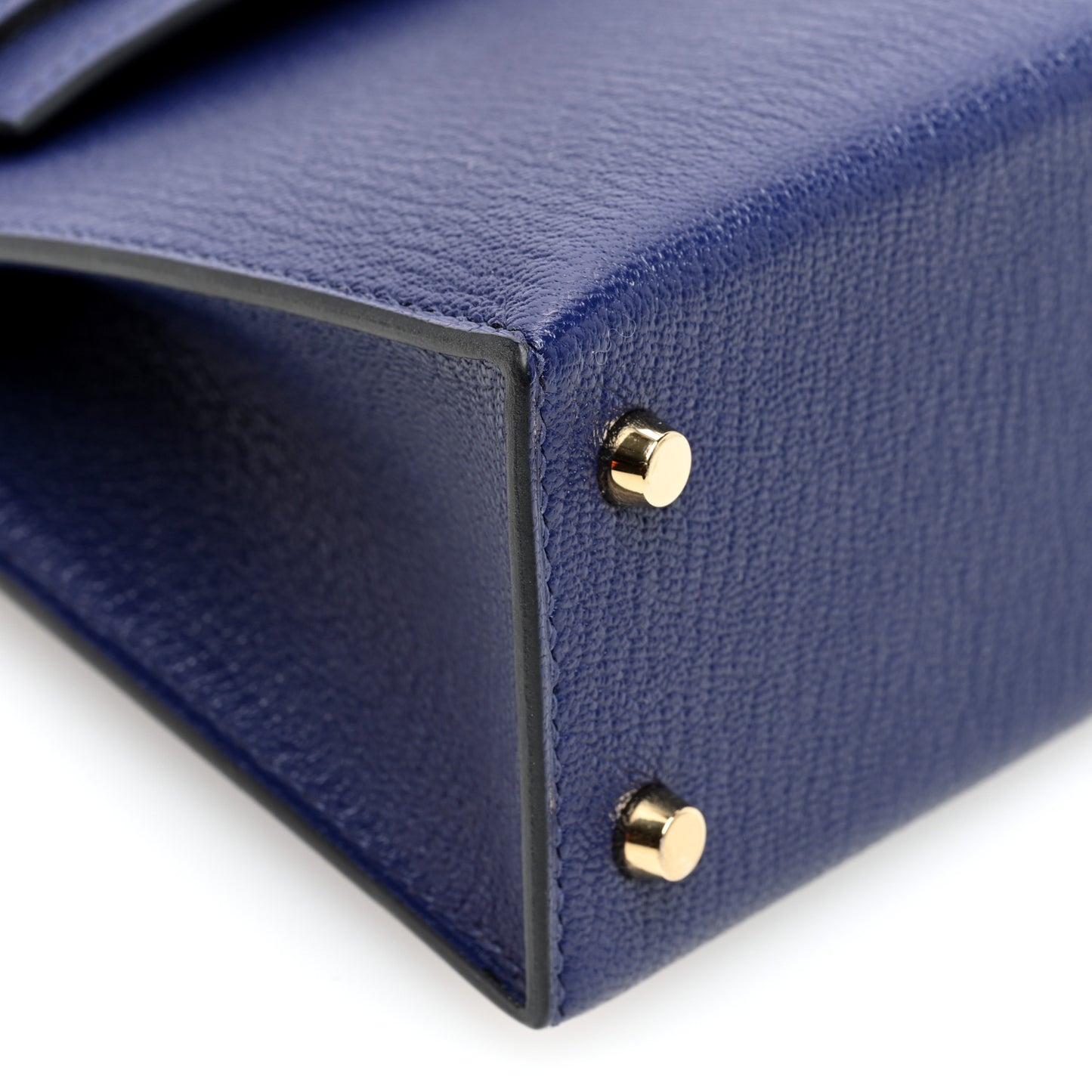Chevre Mysore Horseshoe Mini Kelly Sellier 20 Bleu Encre Rose Pourpre