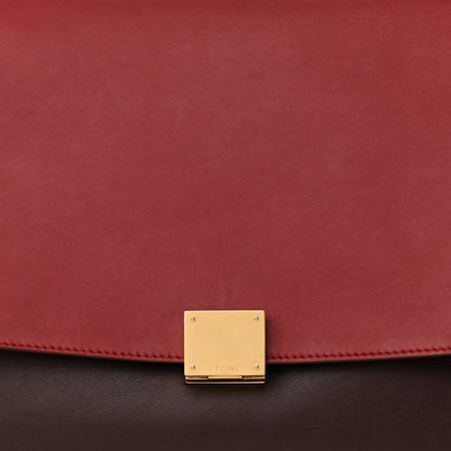 Celine Smooth Calfskin Medium Tri-Color Trapeze Rust Burgundy Red 7 of 15