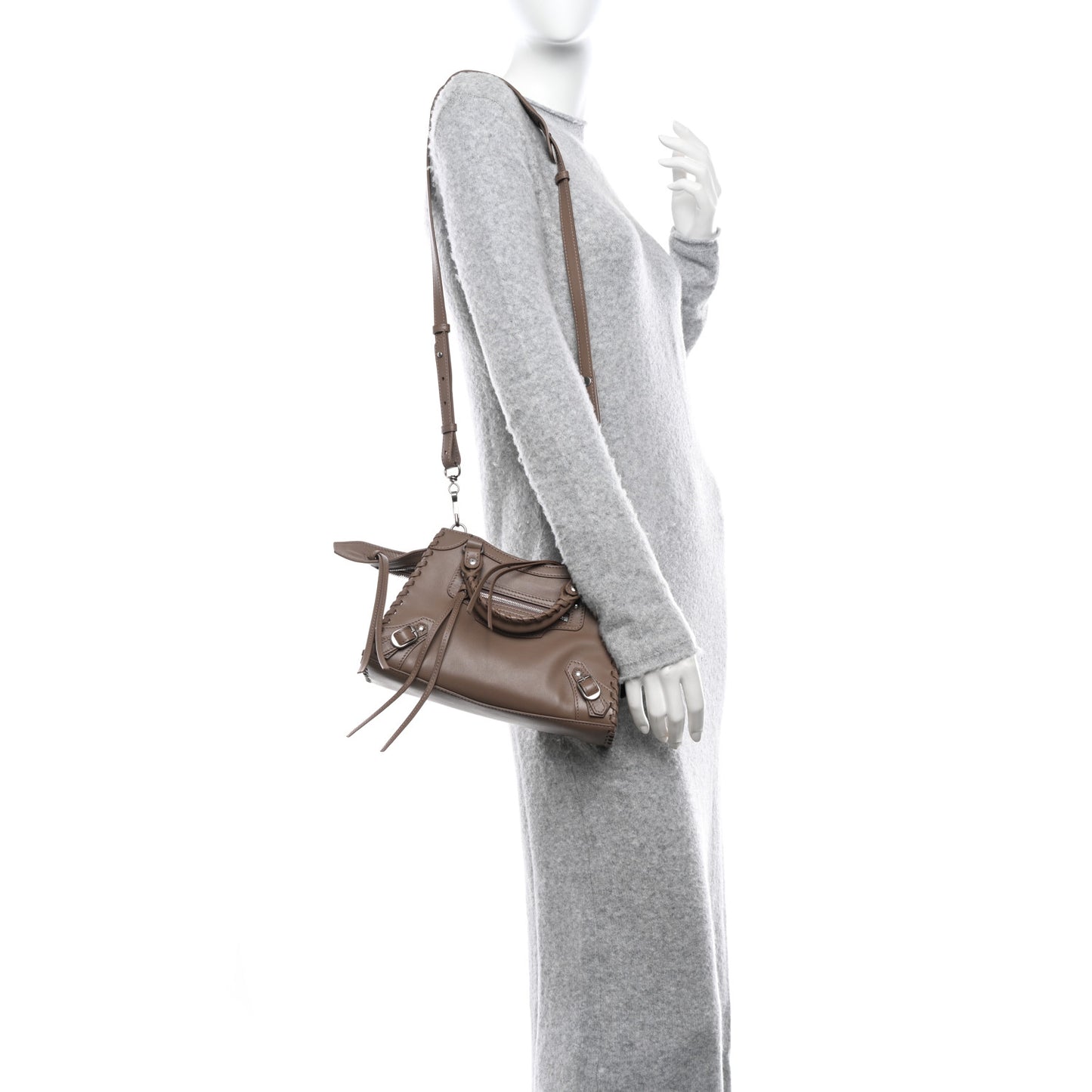 Smooth Calfskin Silver Hardware XS Neo Classic City Dark Mink Grey