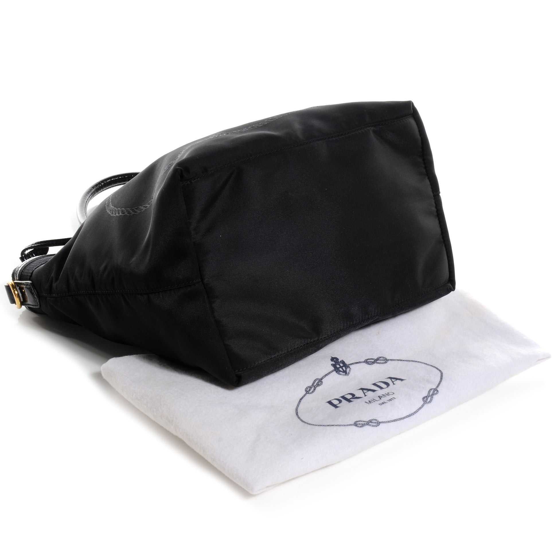 Prada Tessuto Nylon Jacquard Logo Tote Nero Black 4 of 11