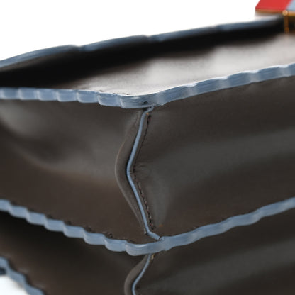 Fendi Vitello Liberty Scalloped Studded Kan I Shoulder Bag Carbone 6 of 13