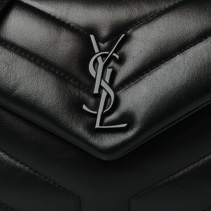 Saint Laurent Calfskin Y Quilted Monogram Toy Loulou Crossbody Bag Black 8 of 11