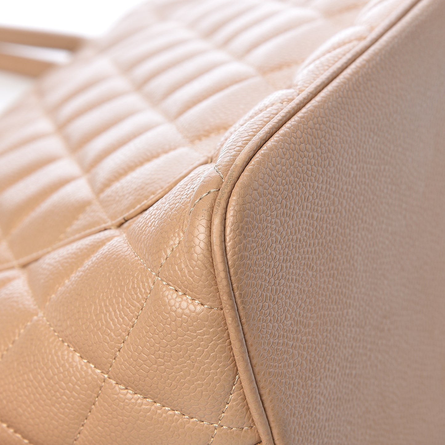 Caviar Quilted Medallion Tote Beige
