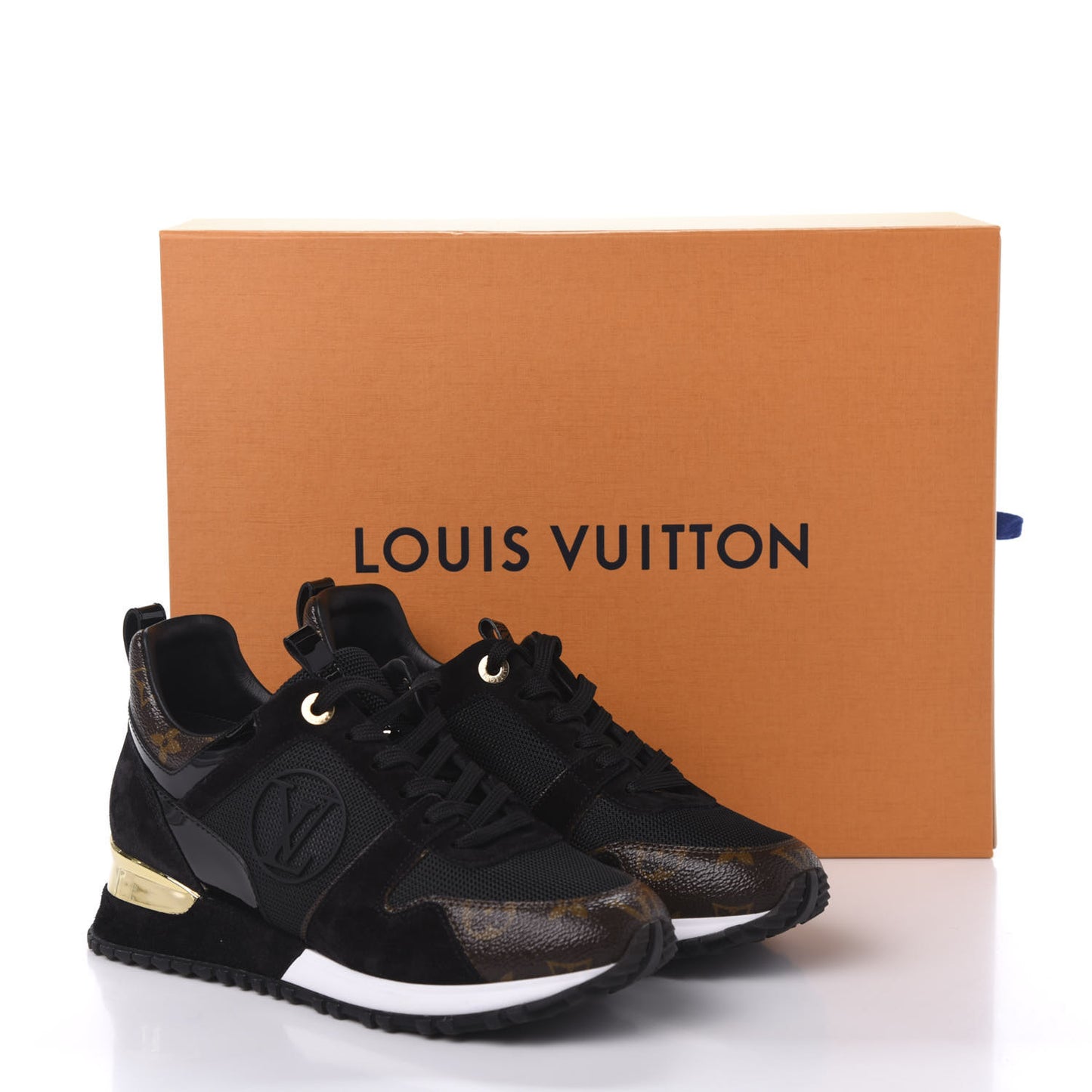 Suede Monogram Run Away Sneakers 37 Black