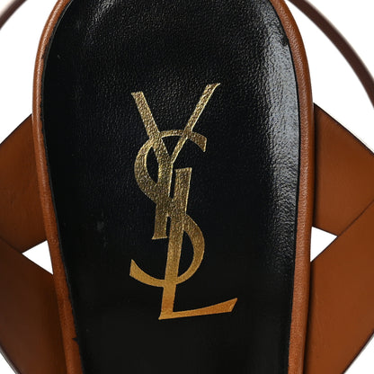 Saint Laurent Calfskin Tribute 105 Platform Sandals 40 Amber 8 of 8