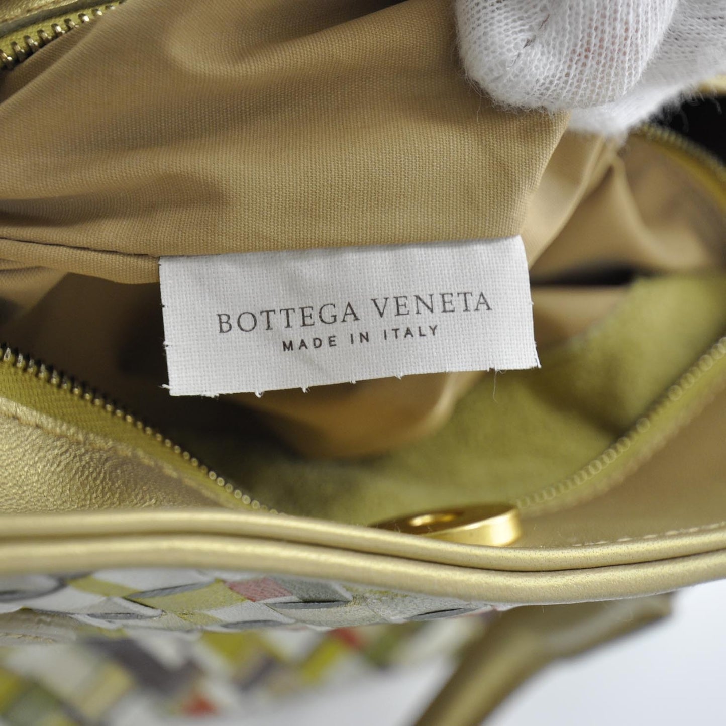 Woven Leather Satchel Multicolor