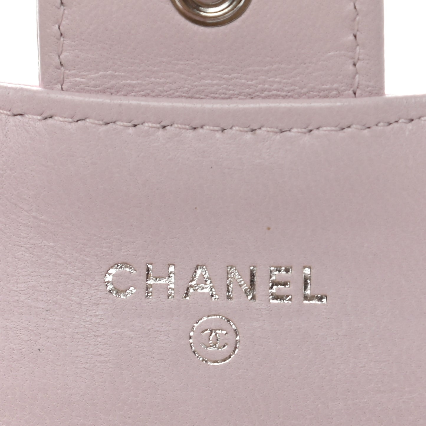 Lambskin Quilted Flap Card Holder Pink