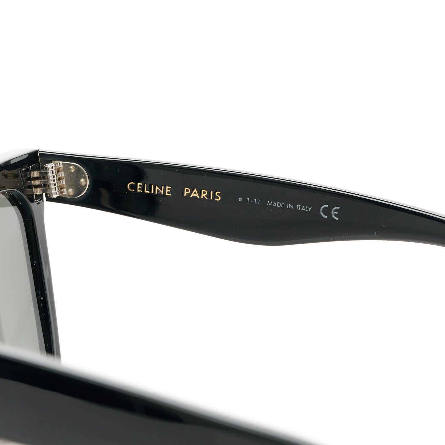 Celine Acetate Polarized Oversized Sunglasses CL4055IN Black 6 of 9