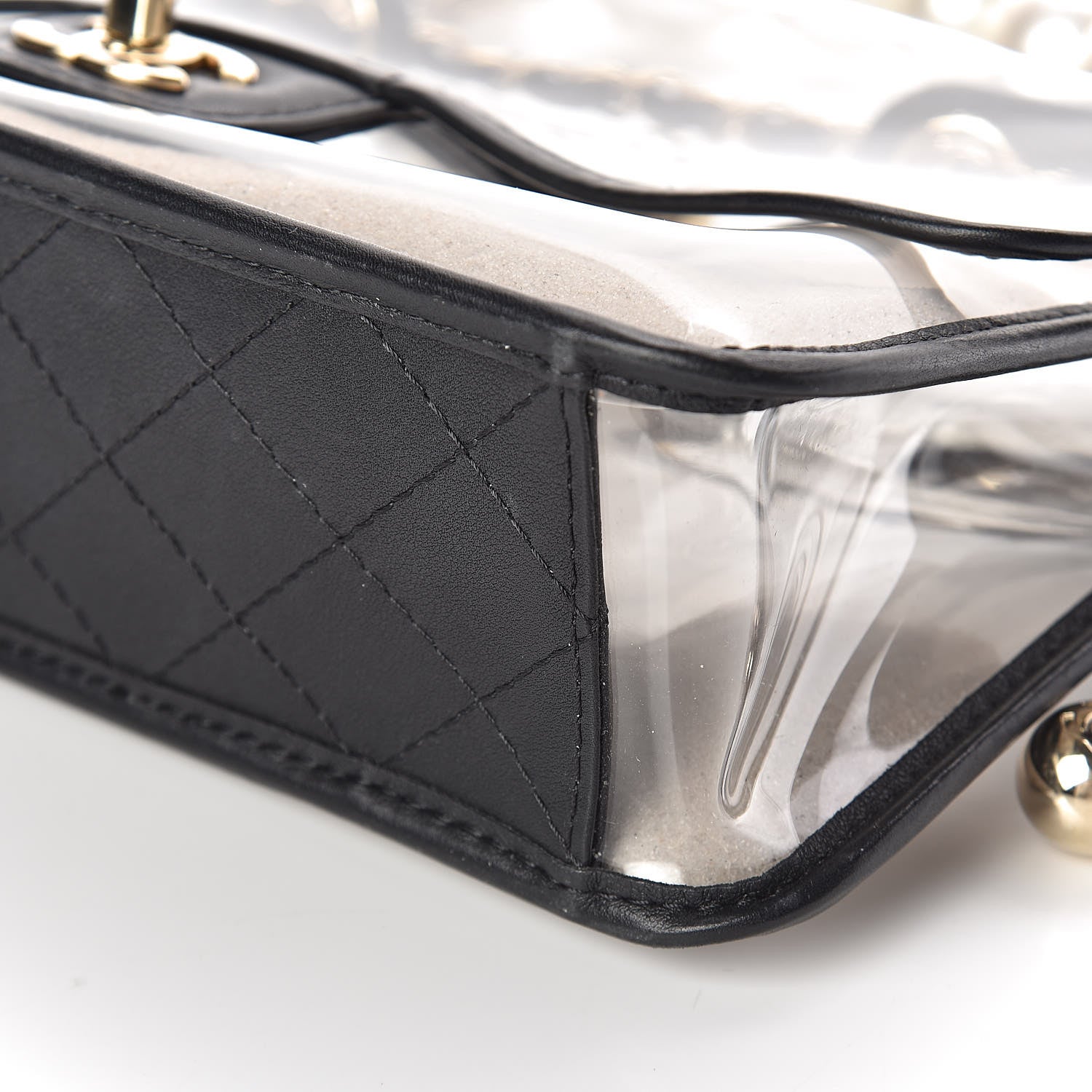 Chanel Lambskin PVC Sand By The Sea Flap With Pearl Strap Black 9 of 10