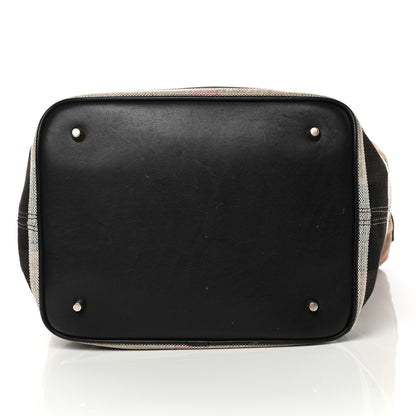 Burberry Canvas Mega Check Medium Ashby Hobo Saddle Black 15 of 19