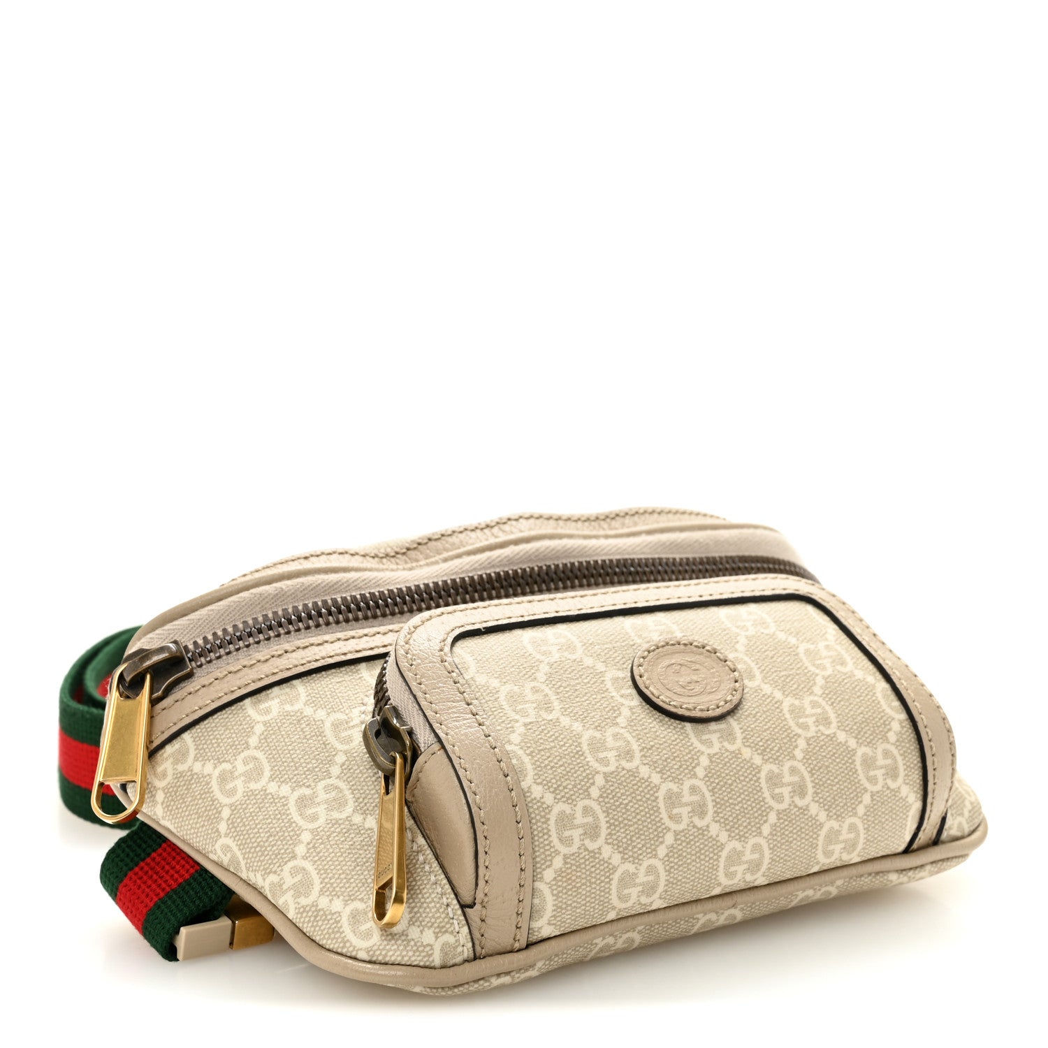 Gucci GG Supreme Monogram Textured Calfskin Web Retro Interlocking G Belt Bag Beige Mystic White Oatmeal 4 of 10