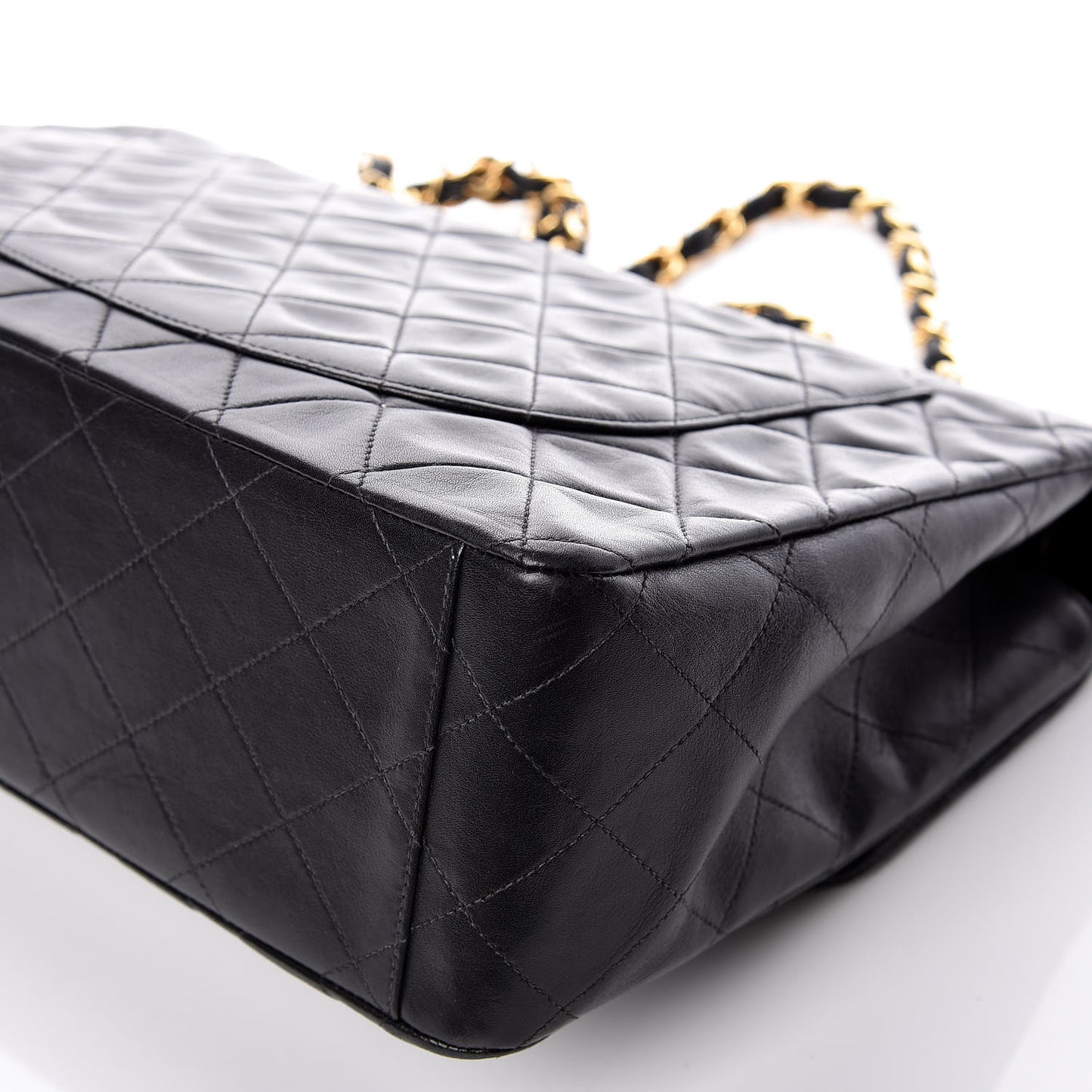 Lambskin Quilted XL Jumbo Single Flap Black