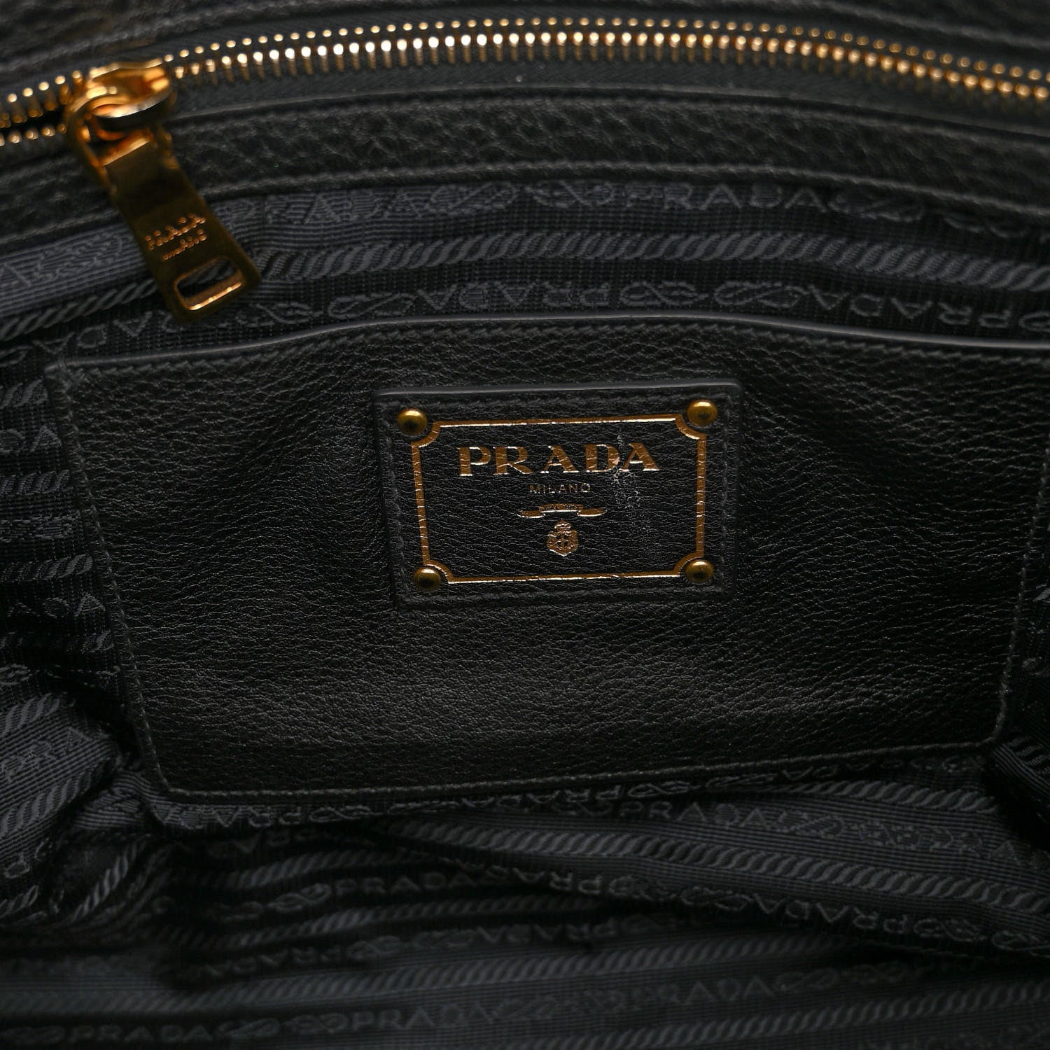 Prada Vitello Daino Shopping Satchel Black 6 of 11