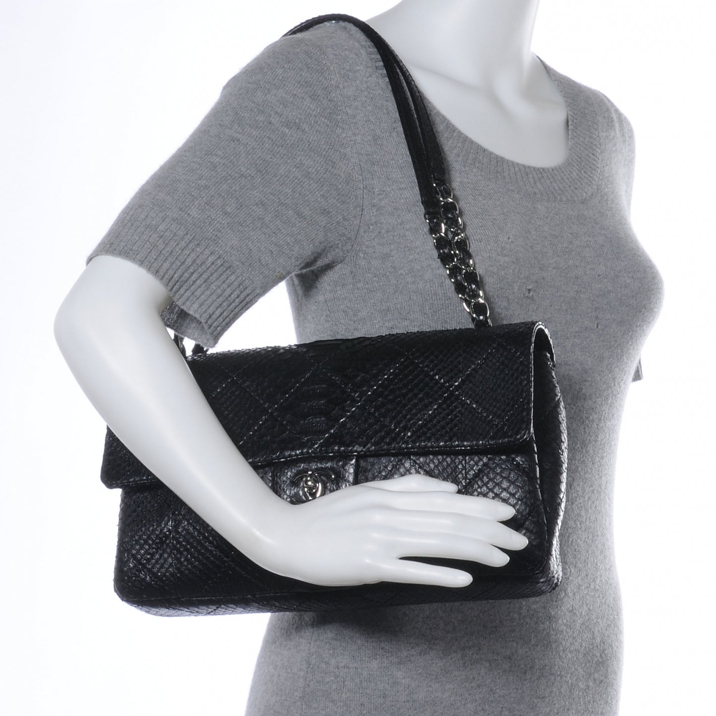 Python Stitch Flap Black