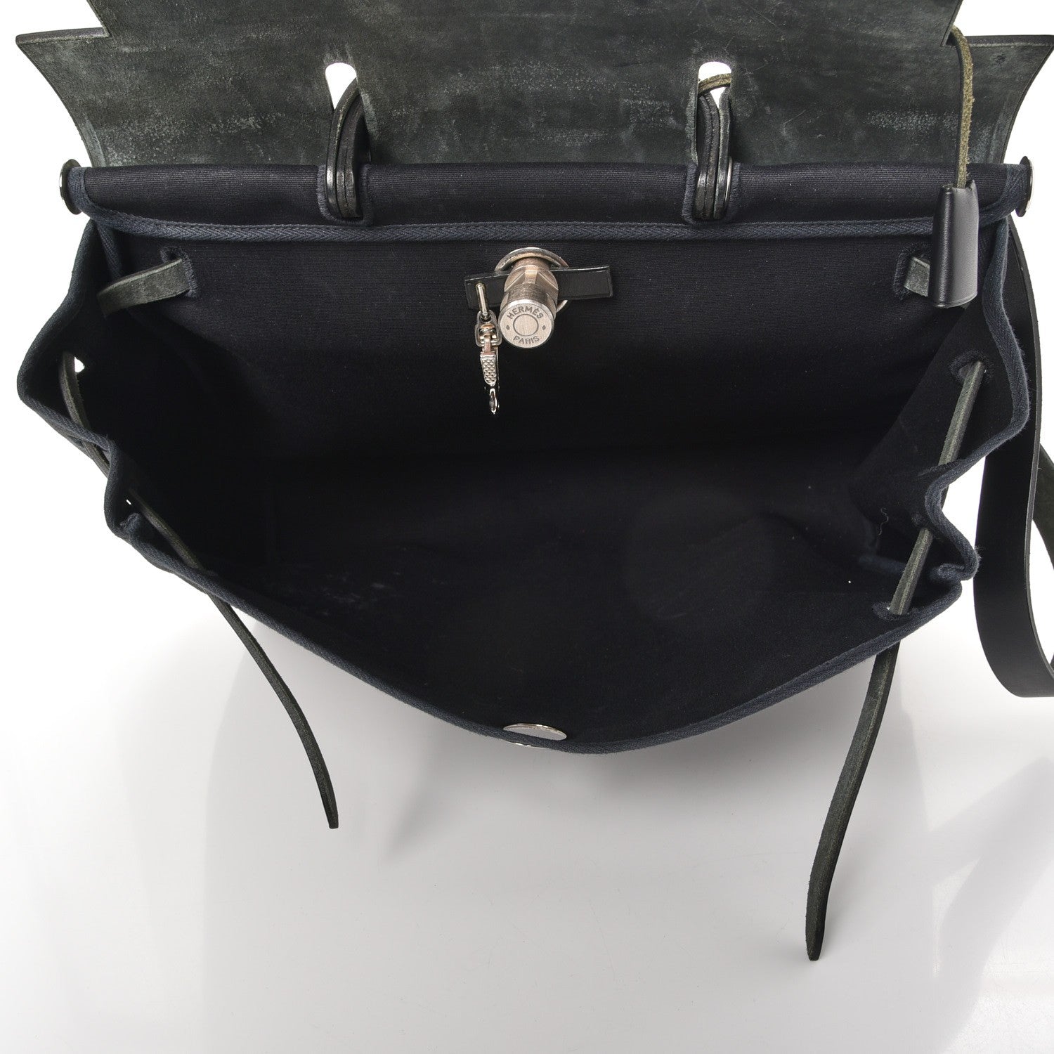 Hermes Toile Vache Calfskin Herbag 40 GM Black 6 of 15