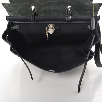Hermes Toile Vache Calfskin Herbag 40 GM Black 6 of 15