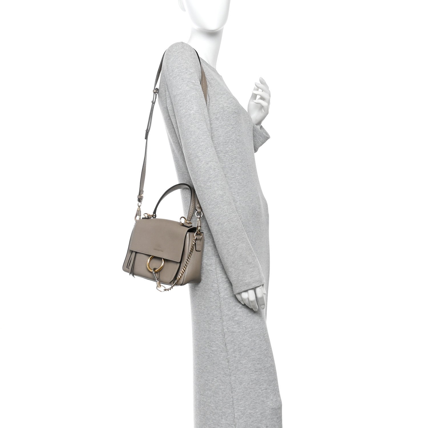 Chloe Calfskin Mini Faye Day Shoulder Bag Motty Grey 2 of 13