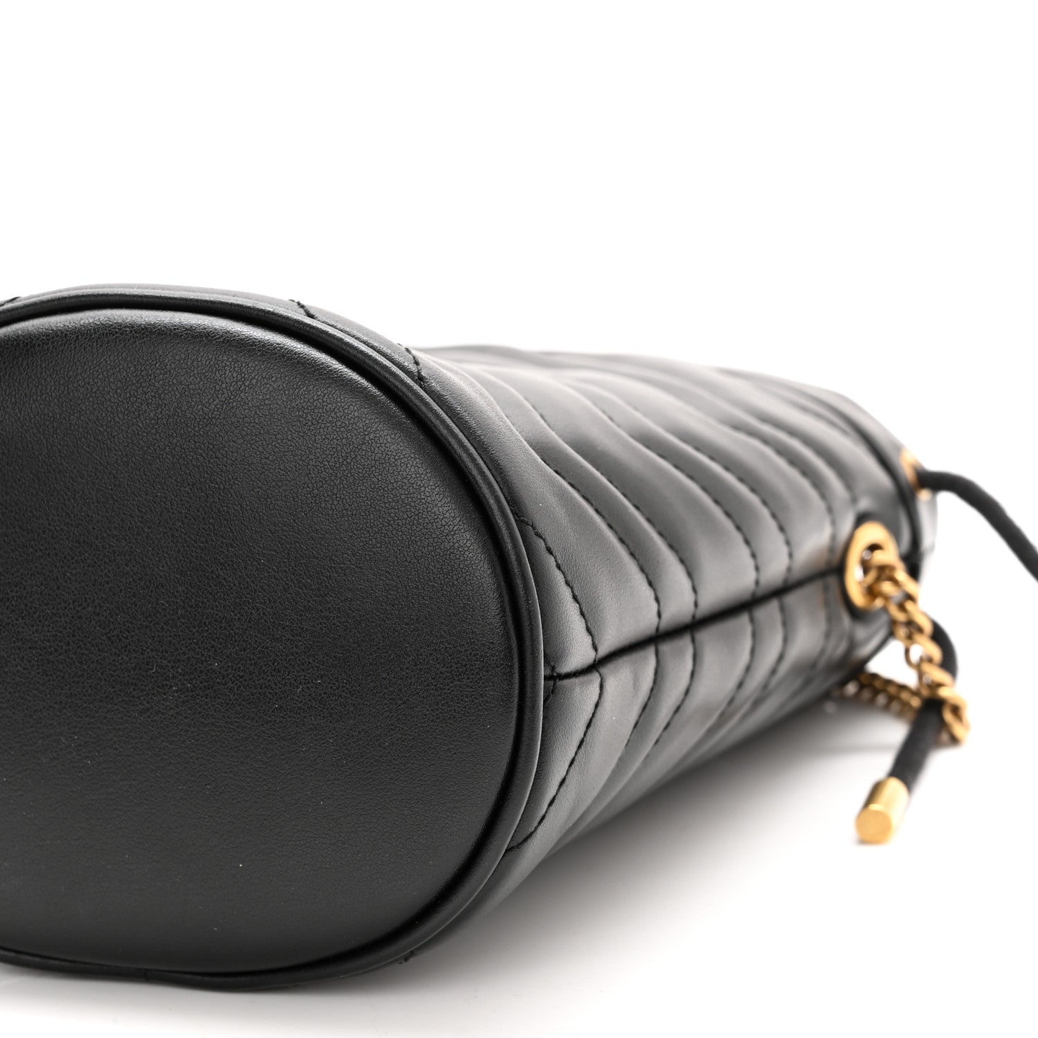 Gucci Calfskin Matelasse Mini GG Marmont 2.0 Bucket Bag Black 10 of 10