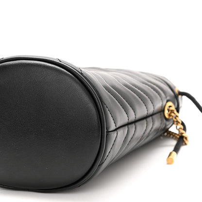 Gucci Calfskin Matelasse Mini GG Marmont 2.0 Bucket Bag Black 10 of 10