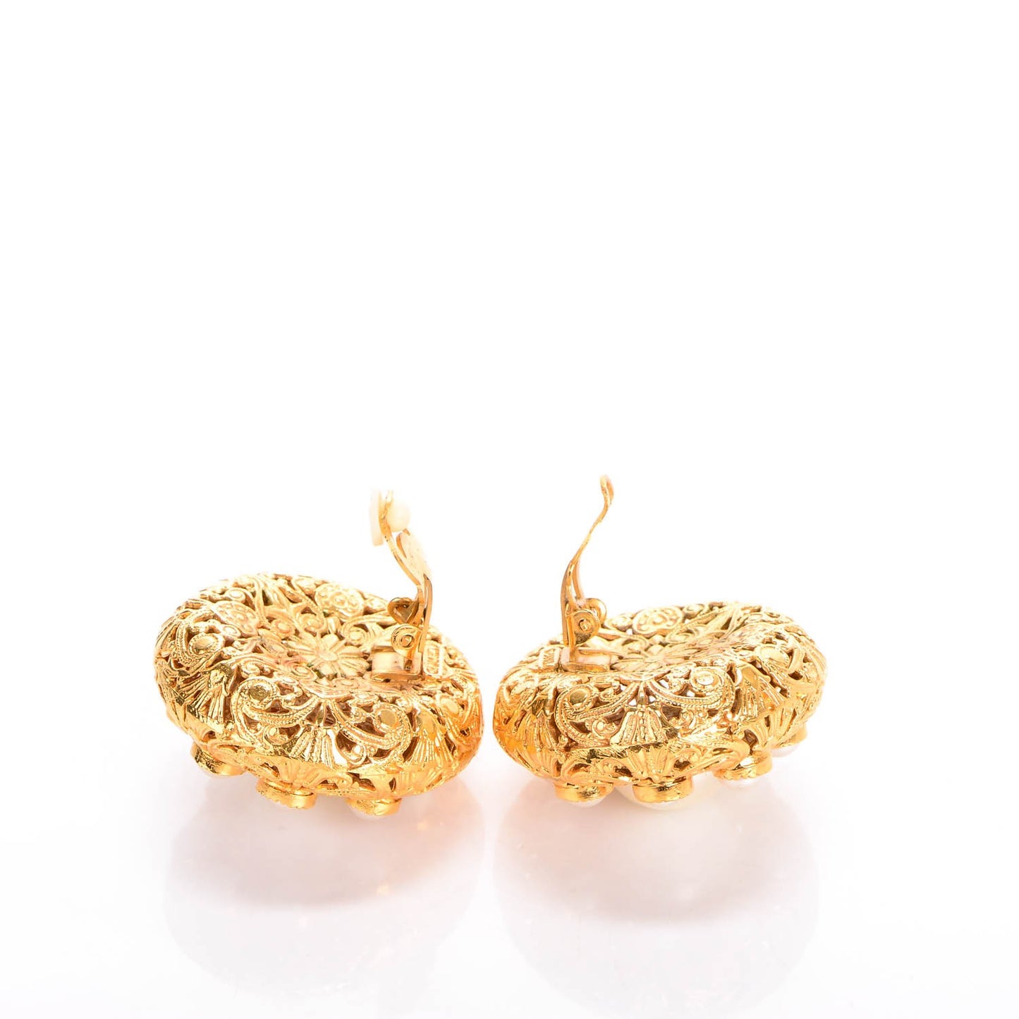 Pearl Clip On Earrings Gold