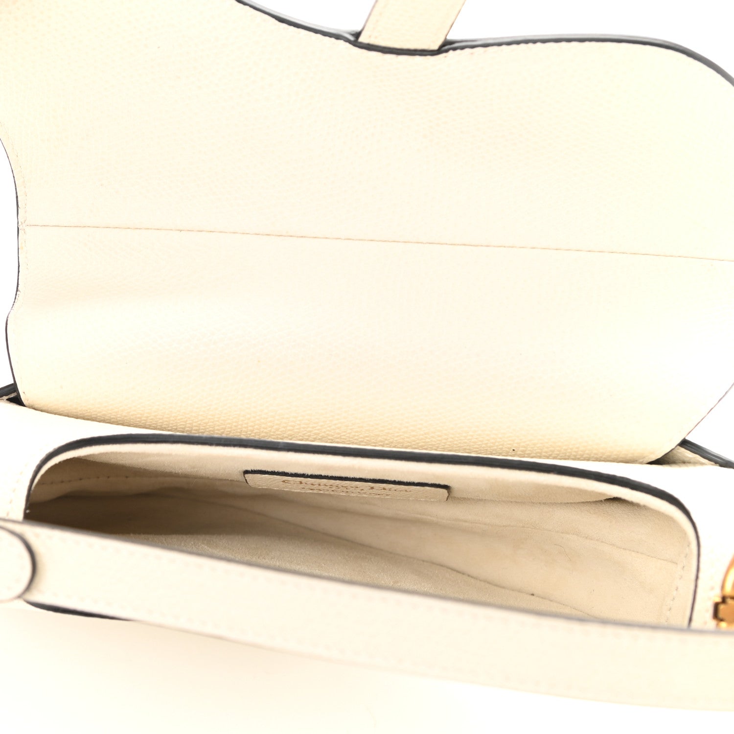 Christian Dior Grained Calfskin Mini Saddle Bag White 5 of 8
