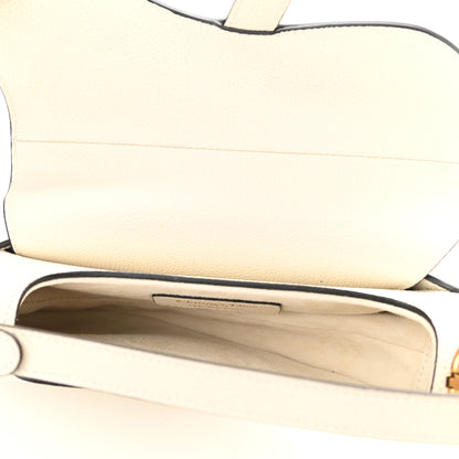 Christian Dior Grained Calfskin Mini Saddle Bag White 5 of 8