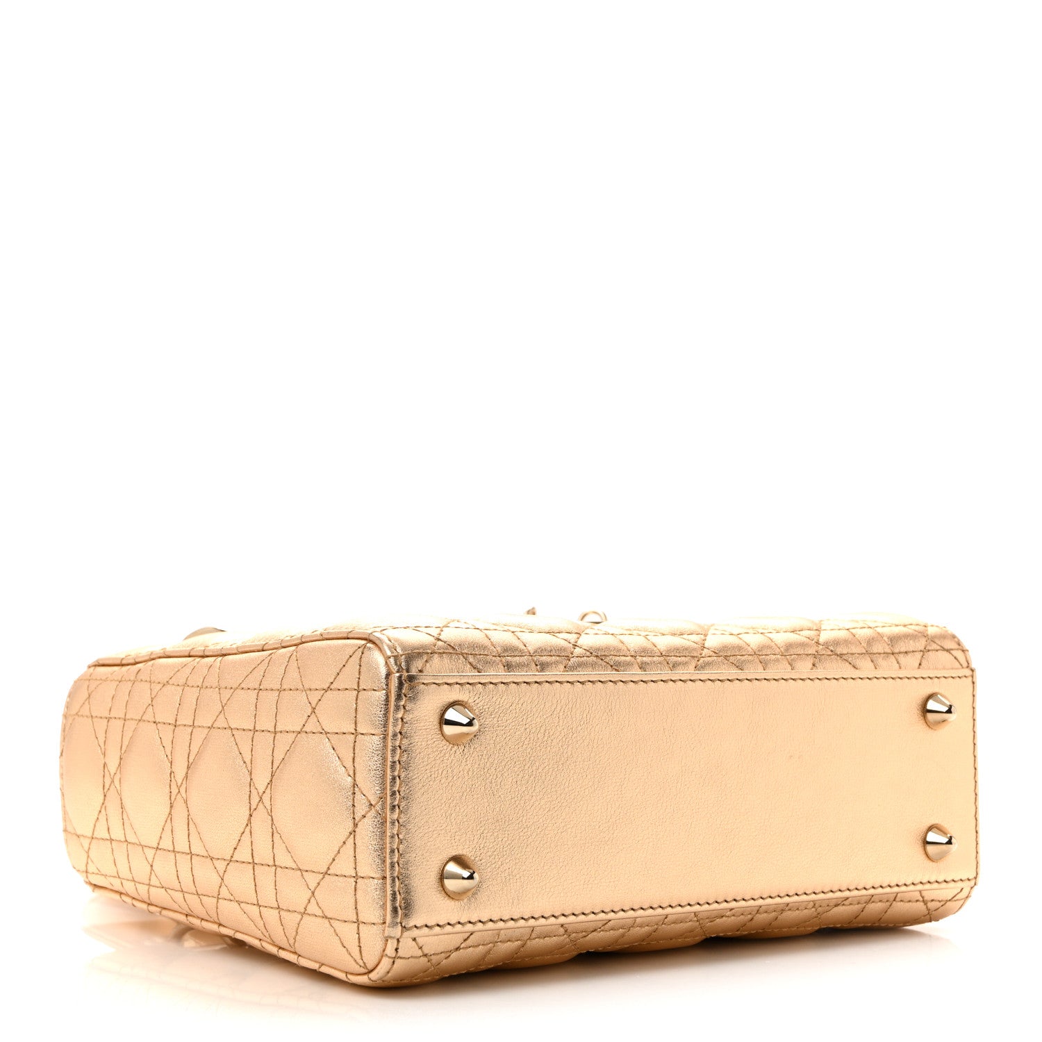 Christian Dior Metallic Lambskin Cannage Small My ABCDior Lady Dior Rose Gold 4 of 12