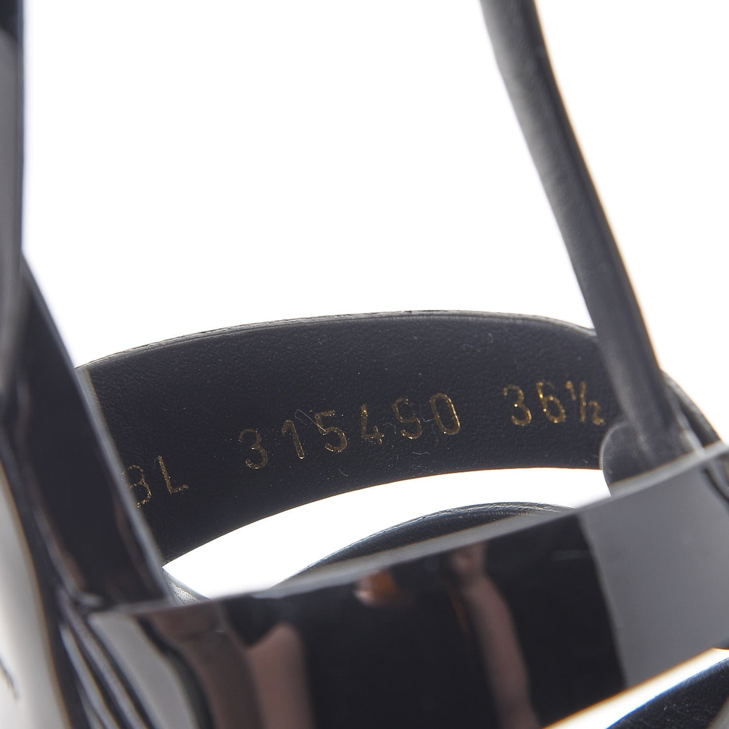 Saint Laurent Patent Tribute 105 Platform Sandals 36.5 Black 8 of 9
