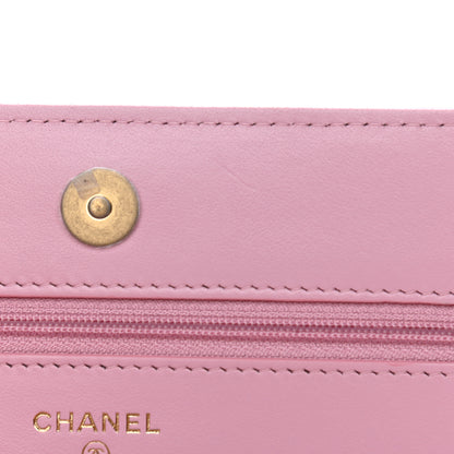 Chanel Shiny Caviar Quilted Pick Me Up Wallet On Chain WOC Pink 12 of 13