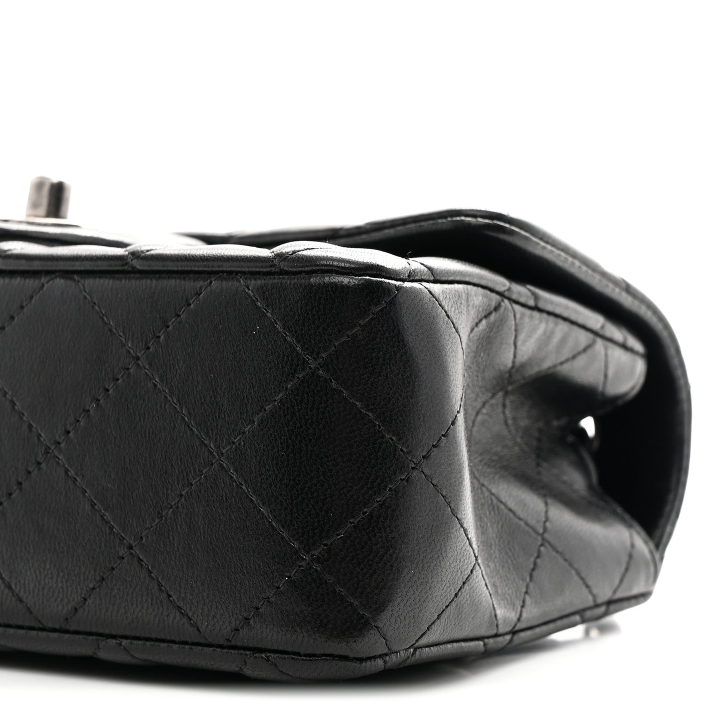 Lambskin Quilted Mini Rectangular Flap Black