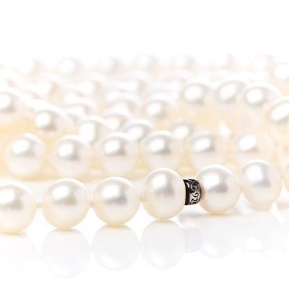 Tiffany Sterling Silver Pearl 7-7.5mm Ziegfeld Strand Necklace 80" 5 of 7