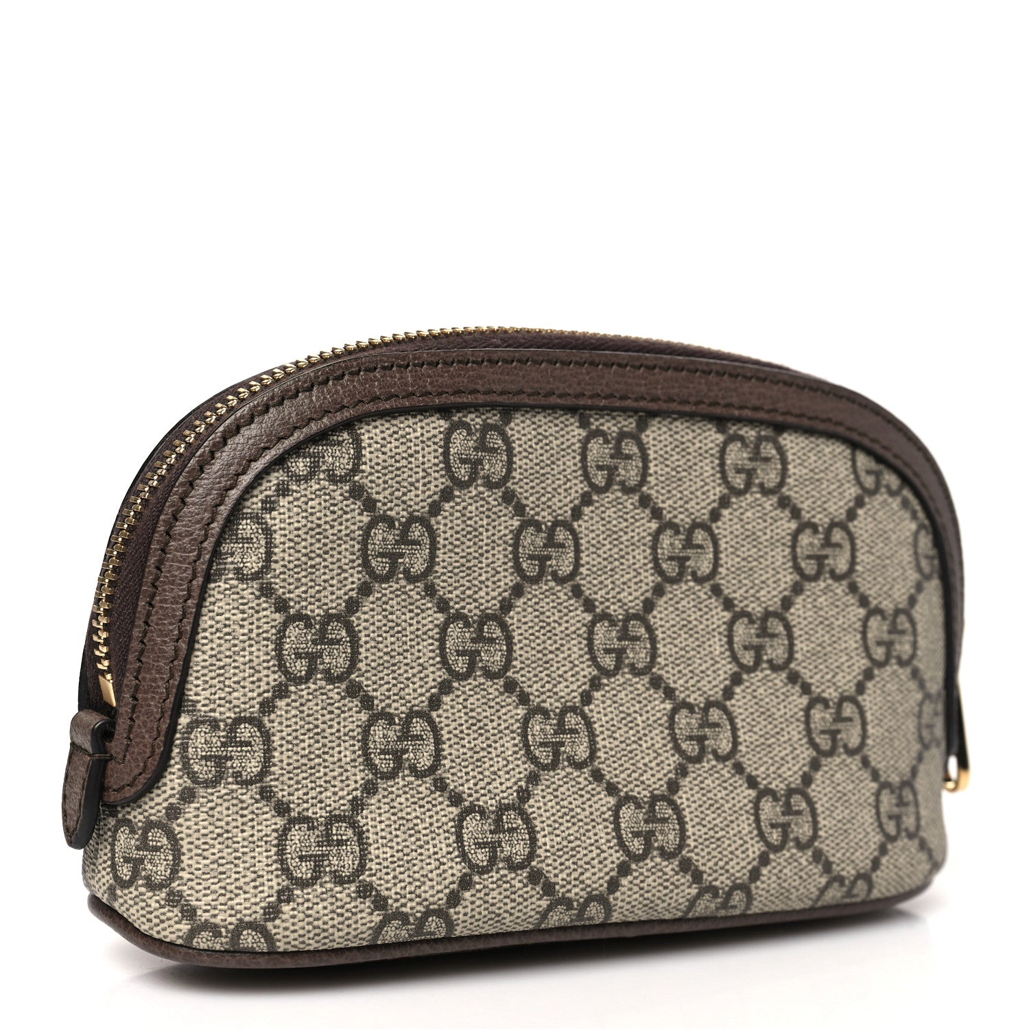 Gucci GG Supreme Monogram Textured Calfskin Web Medium Ophidia Cosmetic Case Beige Ebony New Acero 3 of 8