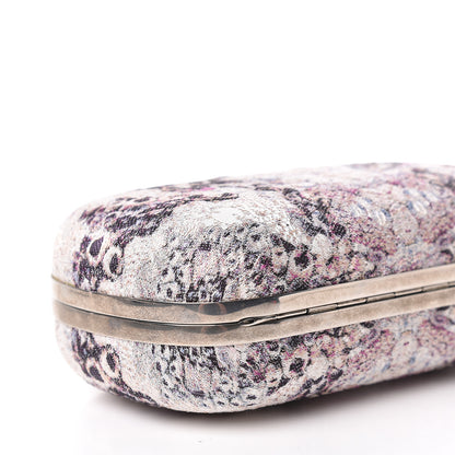 Alexander McQueen Jacquard Embroidered Skull Box Clutch Purple 8 of 9