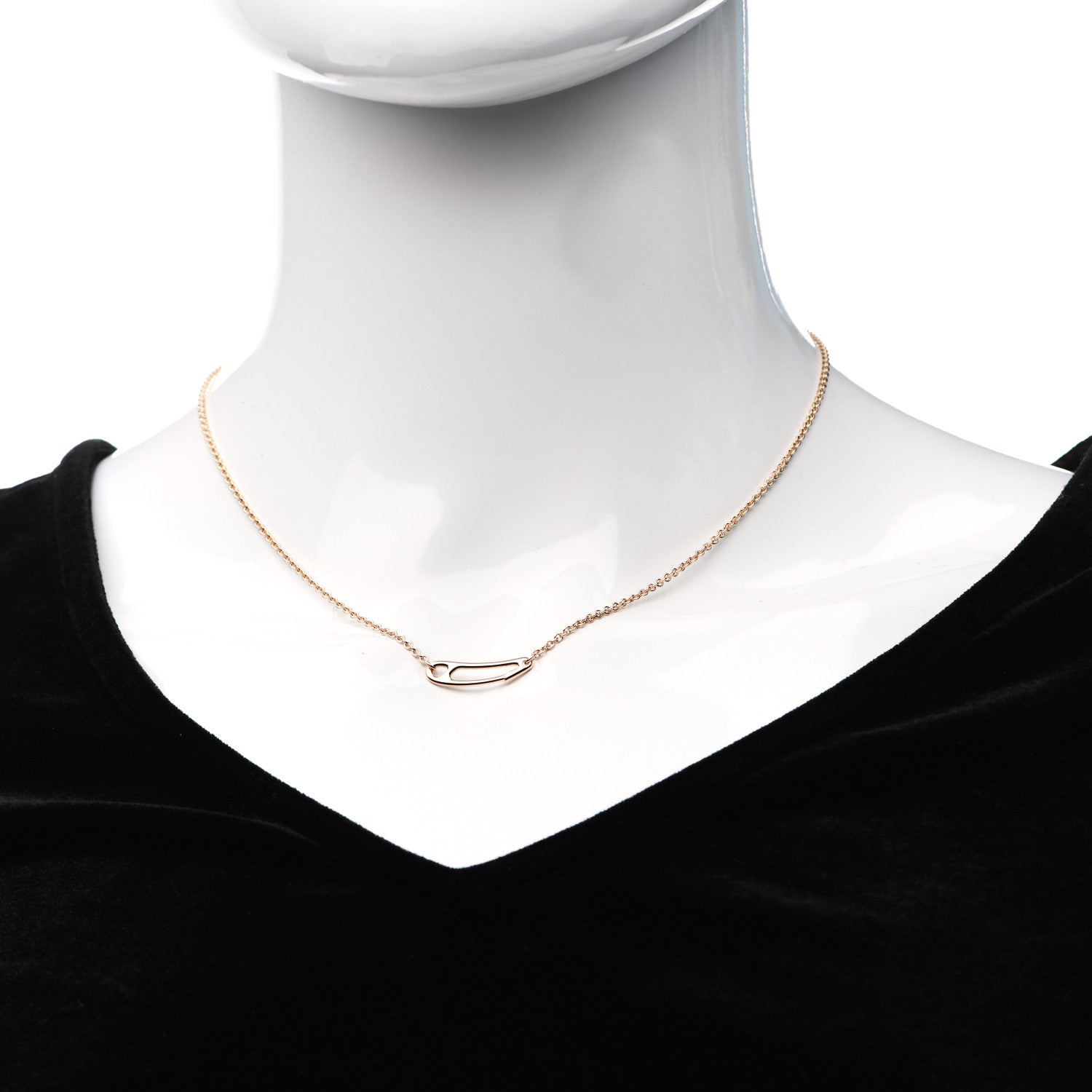 Hermes 18K Rose Gold Chaine d'Ancre Mini Punk Necklace ST 2 of 5