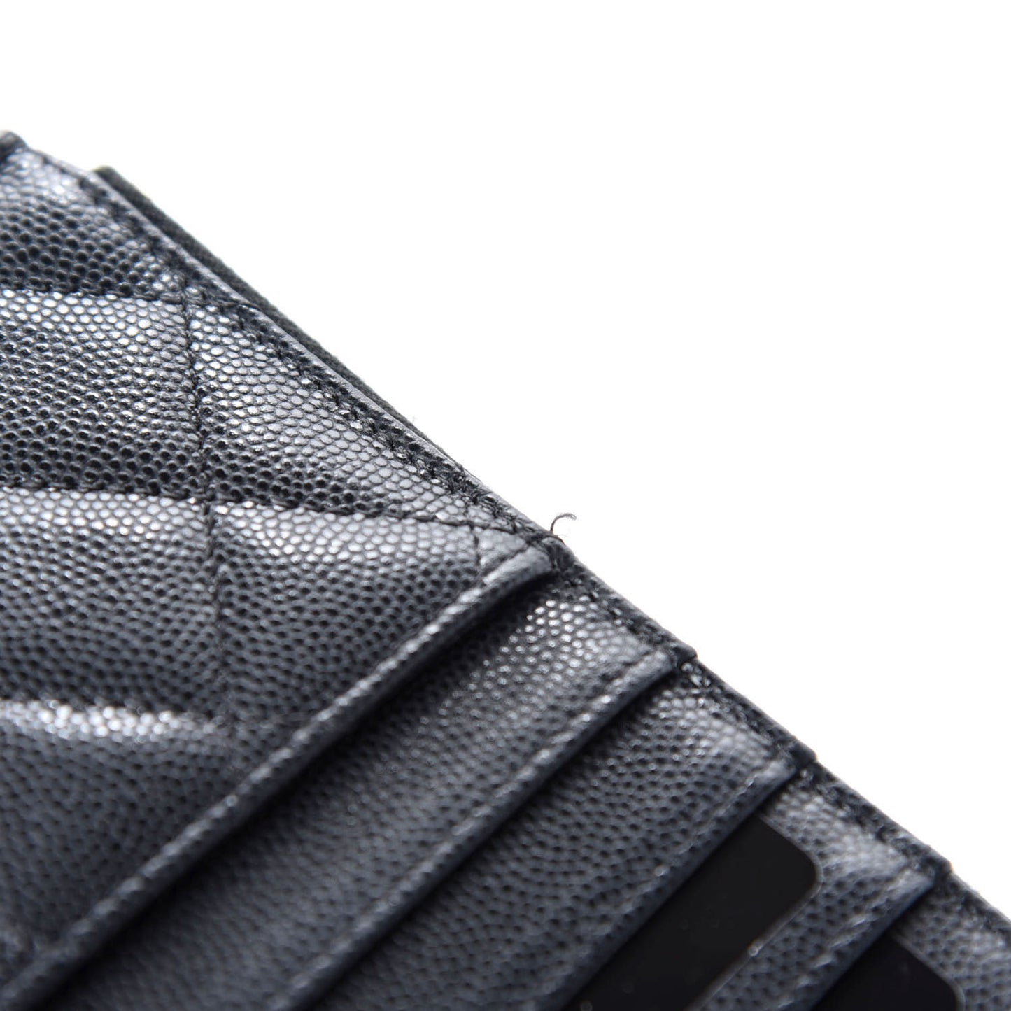 Caviar Quilted Classic Flat Wallet Pouch Black