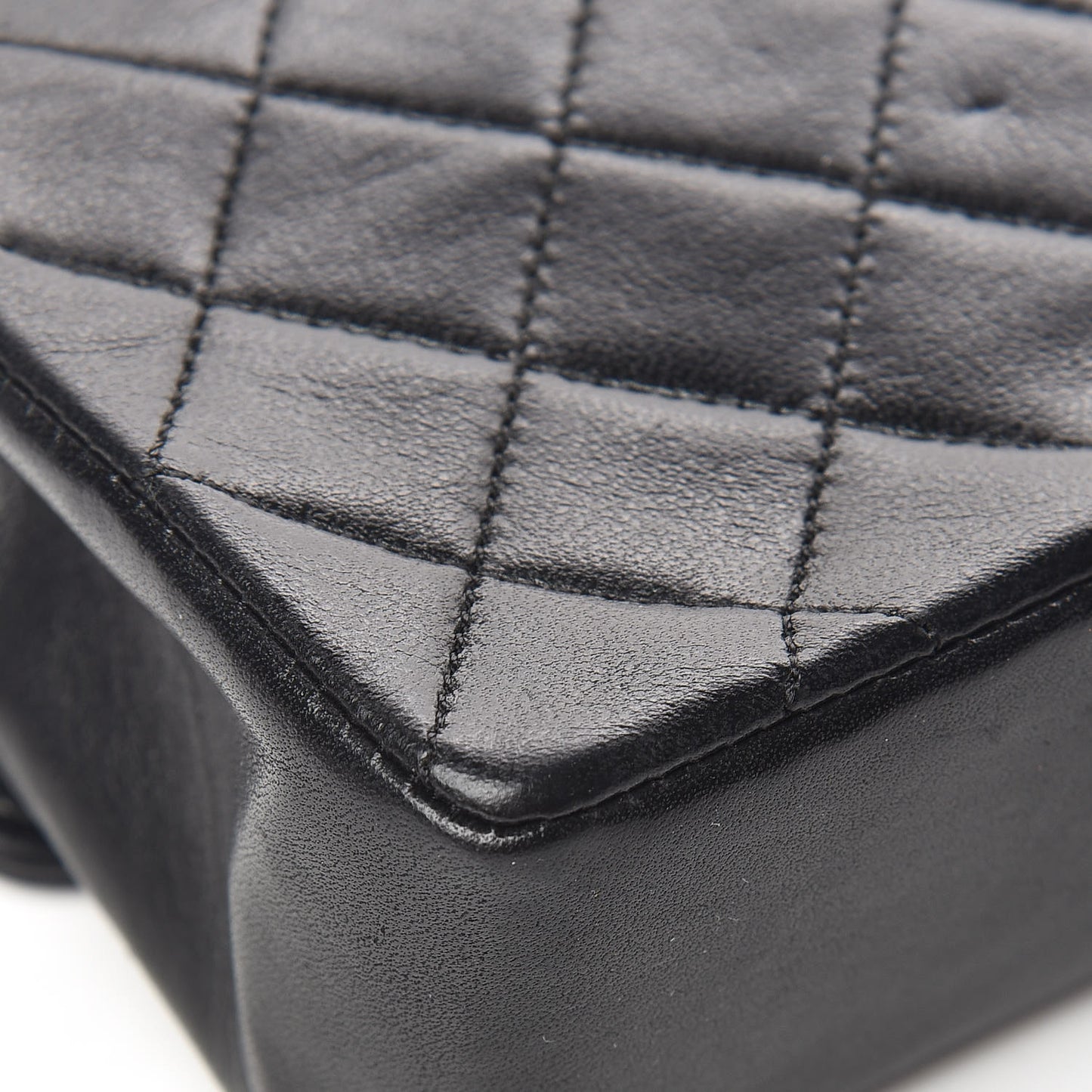 Lambskin Quilted Extra Mini Flap Black