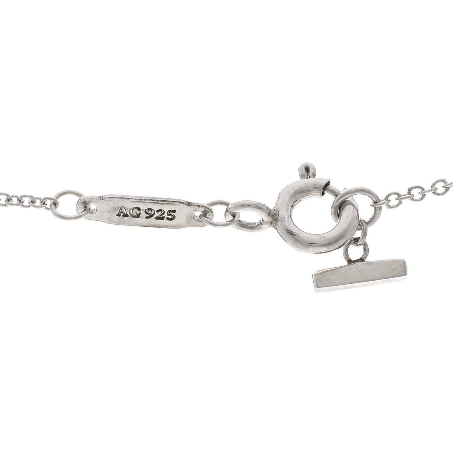 Sterling Silver Small T Smile Pendant Necklace