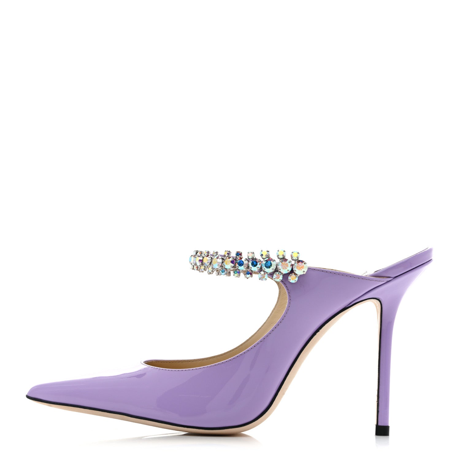 Jimmy Choo Patent Crystal Bing 100 Pumps 38.5 Wisteria 1 of 8