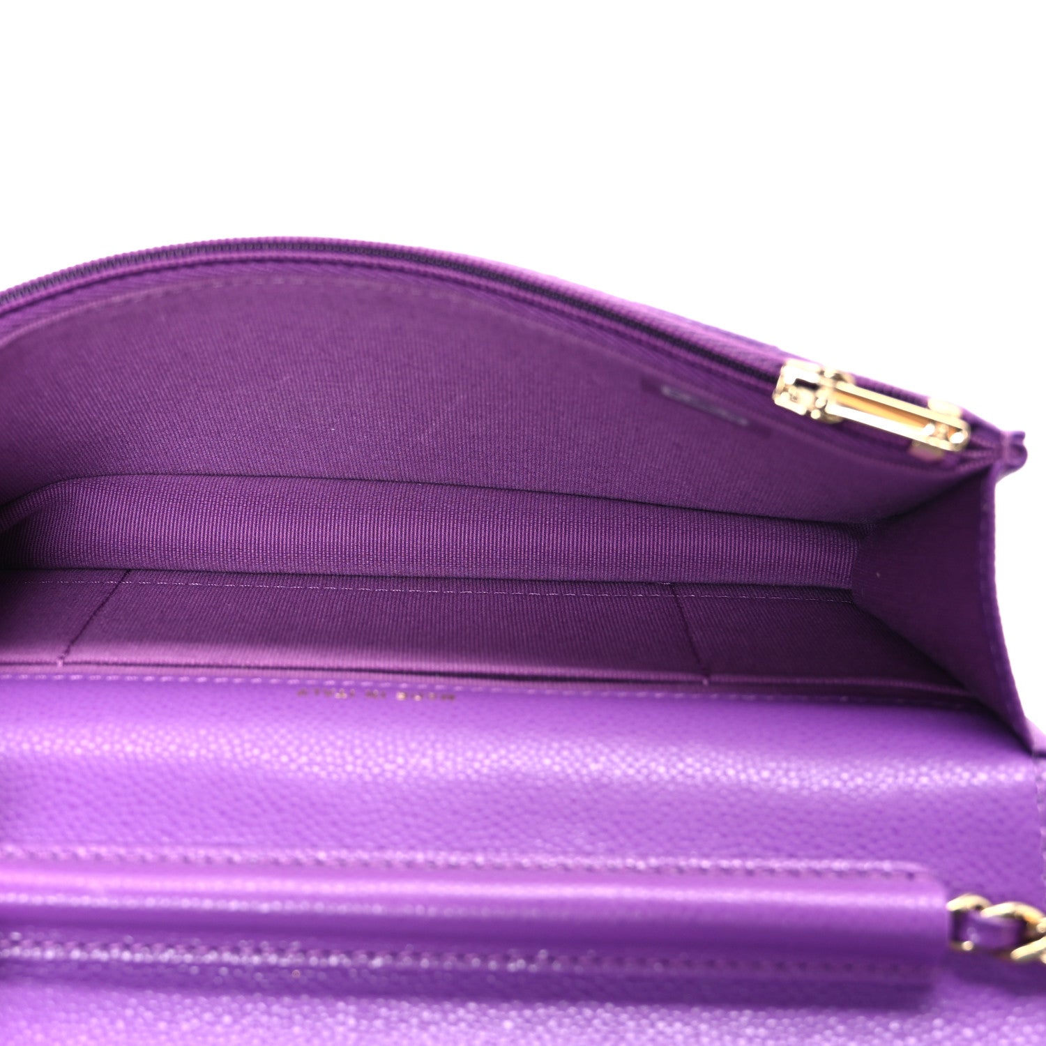 Chanel Caviar Quilted Flap Phone Holder with Chain Purple 5 of 12