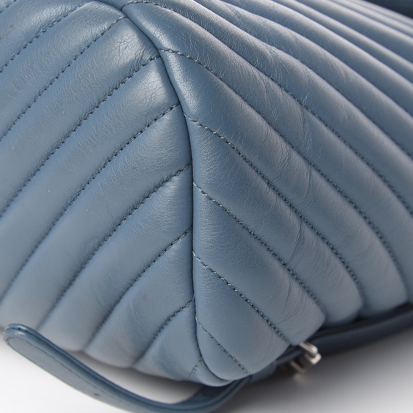 Calfskin Chevron Quilted Small Urban Spirit Backpack Light Blue